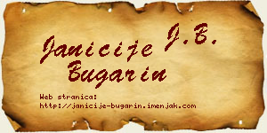 Janićije Bugarin vizit kartica